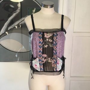 Rebecca Taylor Patchwork Camisole Silk Tank Top